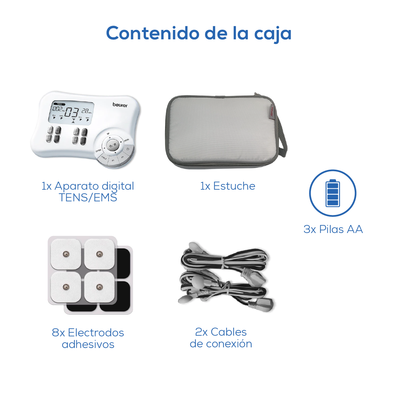 Electroestimulador EM80 Portátil TENS/EMS 4 Canales, 20 Programas Individuales, Tecnología Integrada de Masajes / EM80 Marca Beurer