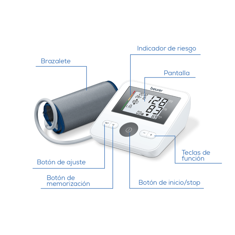 Monitor de Presión Arterial con Brazalete Universal con Detector de Arritmias BM27SB - Marca Beurer®