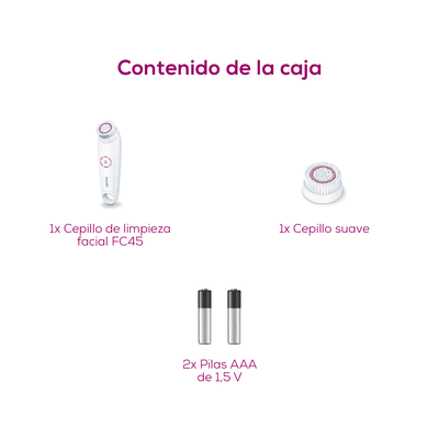 Cepillo Facial Limpiador Eléctrico Resistente al Agua que Proporciona una Limpieza 4 Veces Más Profunda que la Limpieza Manual / FC45 Marca Beurer