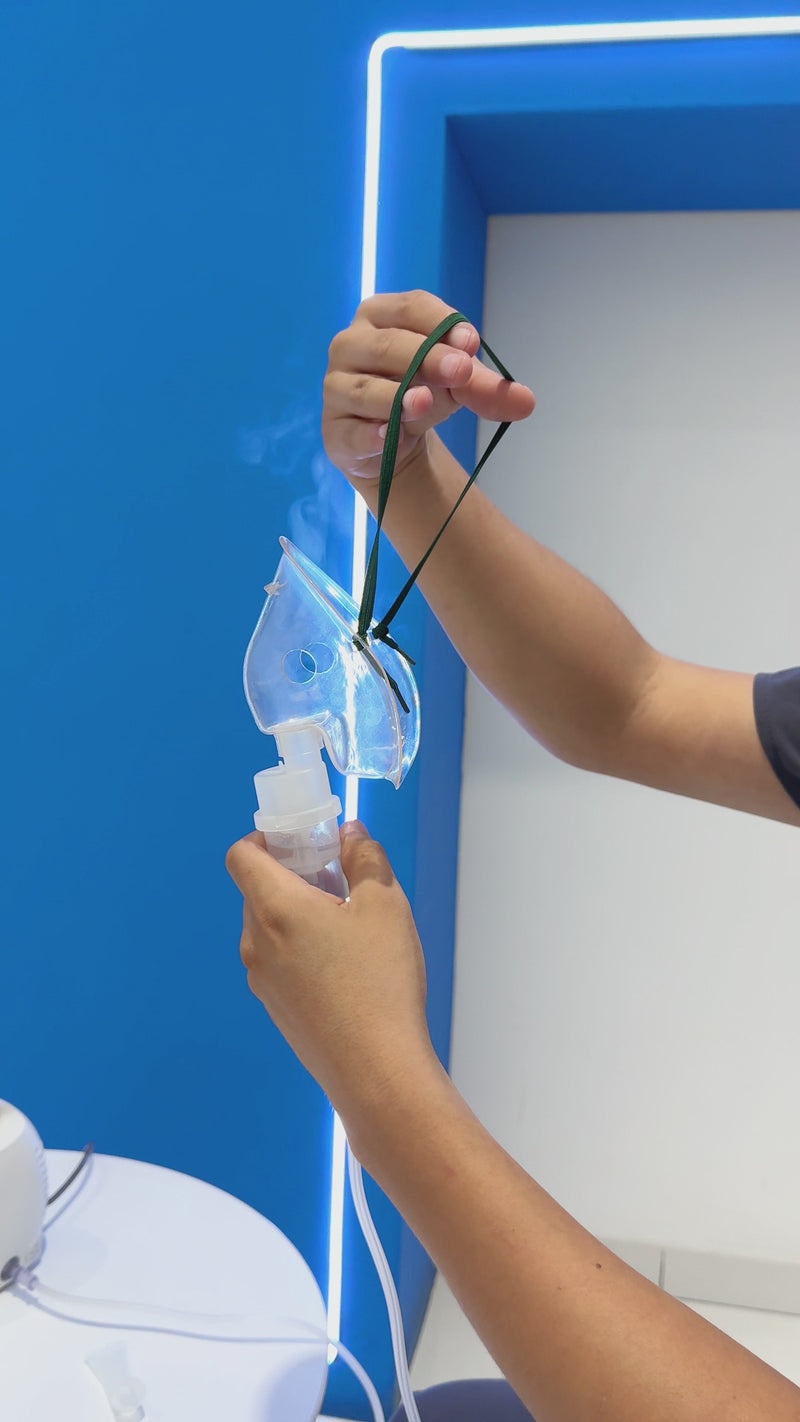 Nebulizador de pistón vertical con mascarillas, para uso ambiental o personal para niño/adulto - Marca Handy