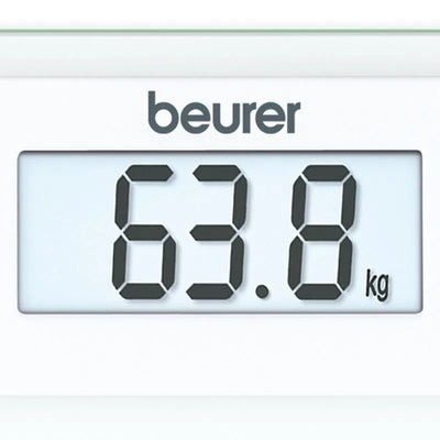 Báscula Doméstica de Vidrio con Pantalla Color Blanca / GS14 Marca Beurer