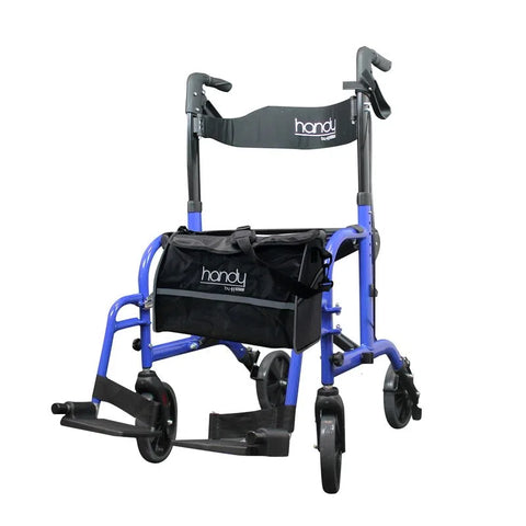 Andadera Plegable Híbrida con Ruedas, Asiento y Altura Regulable | Marca Handy