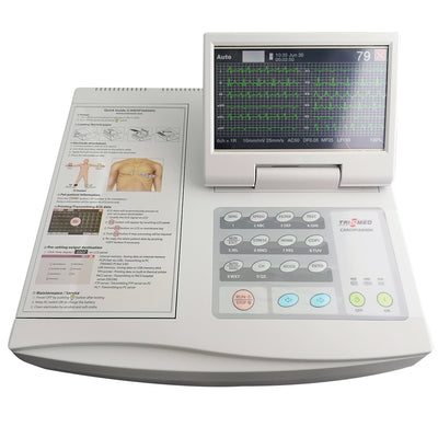 Electrocardiógrafo con interpretación Trismed 812AR con pantalla móvil y touch - Marca Trismed