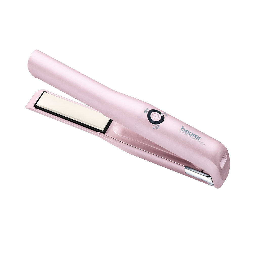 Plancha para el cabello inal mbrica recargable con 3 niveles de