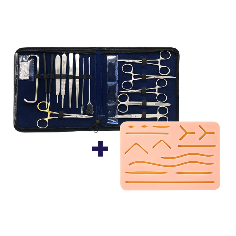 Kit de sutura con estuche con 5 piezas instrumental + pad de 3 capas d –  HERGOM MEDICAL
