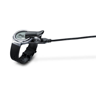 Reloj Pulsómetro Digital de muñeca para medición precisa de Frecuencia Cardiaca, Color Gris Acero/Negro - Marca Beurer.
