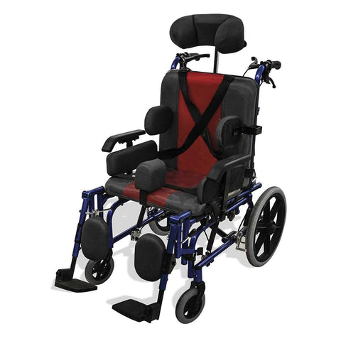 Silla de ruedas S800 plegable para adulto con parálisis cerebral | cinturón cruzado de seguridad | Marca Handy